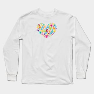 Made of heart colorful paws Long Sleeve T-Shirt